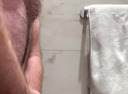 Hotel Bathroom Wank and Cum