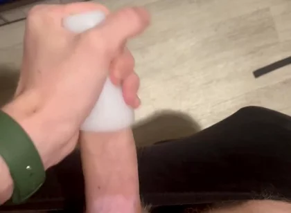 Excited Twink Playing with a New Toy, Pleasure and Cum!