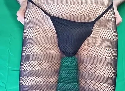 Black Fishnet Dress with and Without G-string!