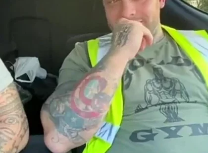 Builders Have a Jerk in the Car at Work
