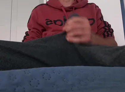 The Dude Can't Stop Jerking off That Big Dick and Holds the Cumshot in the Next Video