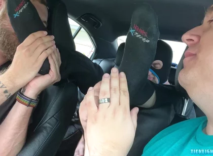 Petting And Adoring Jays Feet As Payment For His Ride
