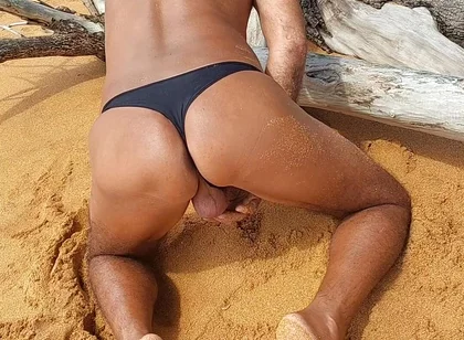 Ladysilva Sissy on the Beach in Panties Comes Fuck My Hot Ass