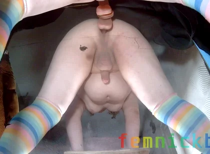 Fat Sissy Femboy Playing with His Little Toy
