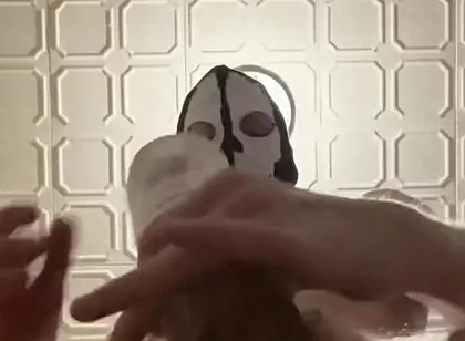 7 Inch (18cm) Hot Cock Owned by a Masked Slim Twink. Flashlight Intense Masturbation, Moaning. Full Video