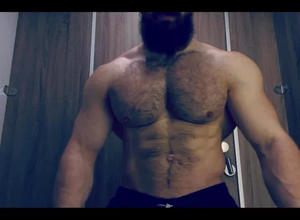 Hard breathing, musculine scent, bulging veins and muscles