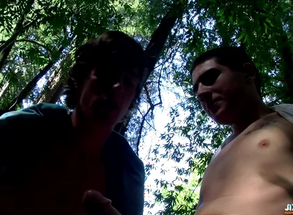 Sharing Cum in the Woods
