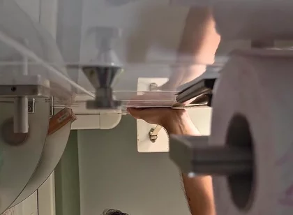 POV Muscular Bear Jerks off in the Toilet.