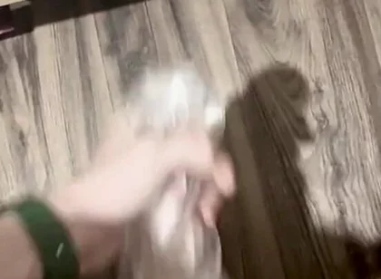 Horny Twink Needed a Release. Big Cumshot, Fucking a Flashlight, Intensive Masturbation. POV 4K Full HD