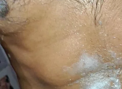 A Young Hindu Boy From India Is Fucking His Thick Cock Hard with His Hands While Taking a Bath