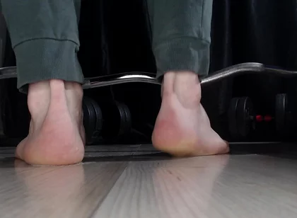 Weightlifting Exercise and My Foot Landed in Sperm.(at the End I Stepped in Drool)