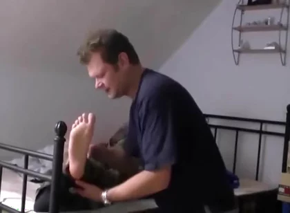 Army boots master feet licking