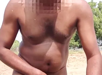 Outdoor Field Nude - Sexy Indian Young Man Acting Funny Masturbating