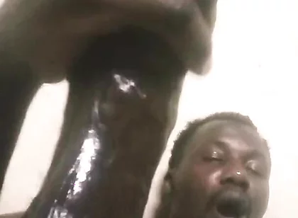 Oiled up Stroking My BBC Cumming Hard