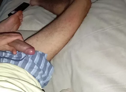 This Guy's Insatiable Cock Is Masturbated with His Feet and Fucks the Couch