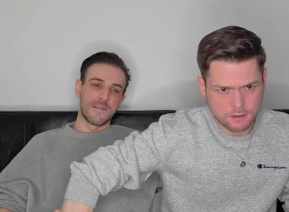 Hung Uncut Brotosh Lads Side by Side Masturbation