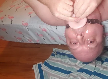 Deepthroat 7 Inch King Cock Dildo Whit Mouth Gag Ring