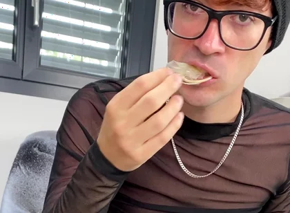 Hot Gabriel Pleasuring Himself and Eating His Cum!