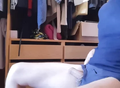 Jerking off Sitting on a Chair in a Dressing Room