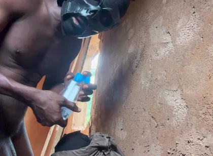 Warrior Leave the Battlefield & Get to Uncompleted Building & Made Special Masturbator & Cumshot
