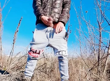 Slow Motion Jerk off Outdoor While Smoking Cigarette