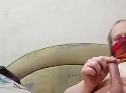 Fat Sissy Milking His Small Cock