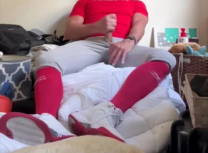 Alpha Baseball Playerjockdad87 Is at It Again Shooting His Jock Cum in Baseball Gear