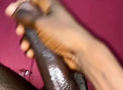 Thug Stroking His Big Black Cock