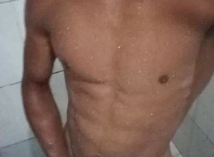 Brazilian Brunette 16cm Thick in the Shower - Hairy Hard Cock Taking a Hot Shower