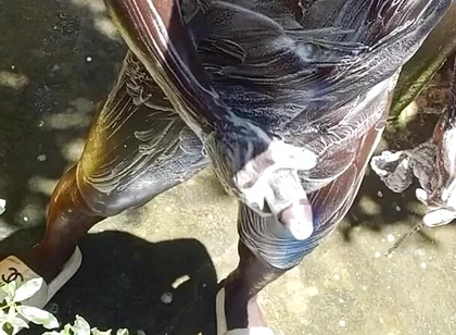 Mature Hard Black Dick Gets Real Shower