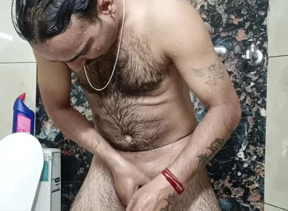 Indian Desi Man Enjoy Shower and Sucking