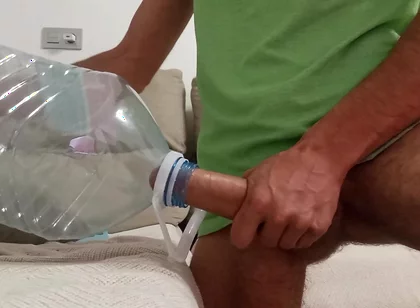 I Put My Huge Lubricated Cock Inside the Bottle and It Felt Like I Was Fucking You!