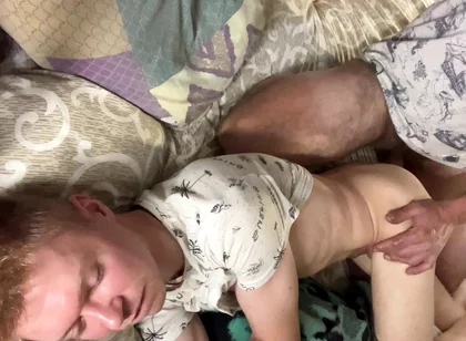 Stepdaddy Fucks Teen Slut's Tight Asshole and Cum Inside