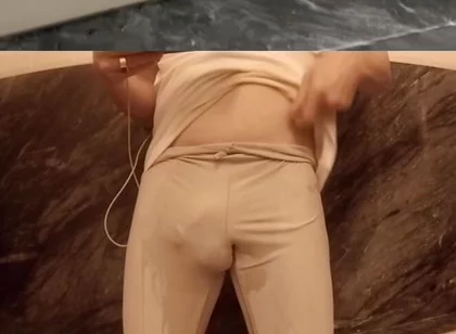 I Couldn't Hold It - Wetting Myself in Gym Outfit - Front View and POV