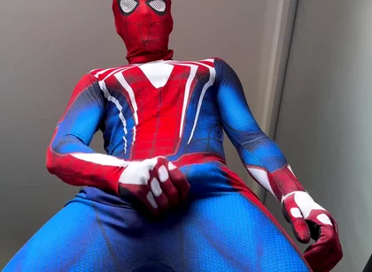 Peter Parker? Horny Spiderman Shoots Webs of Semen