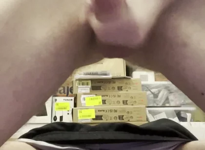 Amateur Twink Cumming Hard and Fucking Himself with a Huge 21cm Dildo