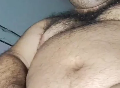 Fat Man Eating and Burping