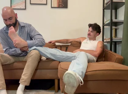 Licking master stinky feet cuming
