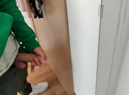 Masturb His Huge and Juicy Cock in Front of the Mirror