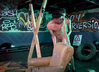 Young bareback boy anally punished
