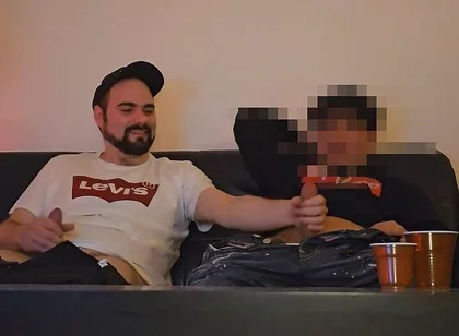 Straight Turkish Buddy First Time Seduced to a Mutual Jerkoff and Blowjob by a Guy