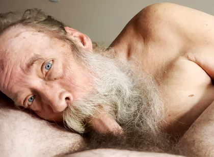 Papa Bear Sucks and Worships Hairy Cub Cock