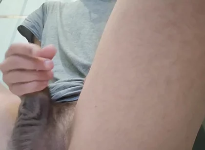 Smooth Stepdaddy Sitting on the Floor and Jerking off
