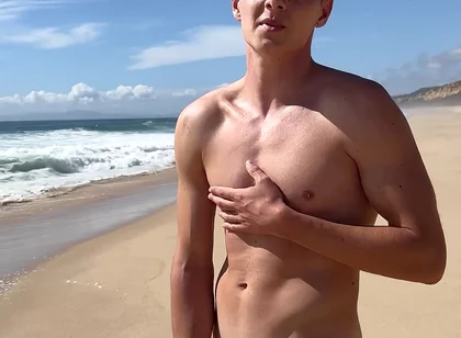 Twink Public Beach Jerk off