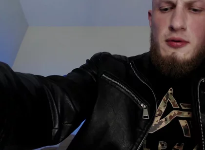 Leather Alpha Male Masturbation and Cum on Feet