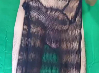 Black Fishnet Dress to Nude