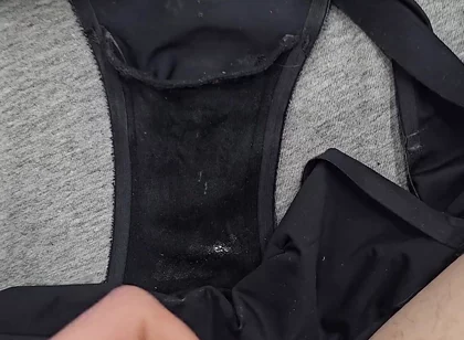 I took 3 pairs of my sis little panties and then wanked and cum inside the gusset of each one!
