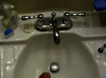 POV Cock Stroking in the Bathroom