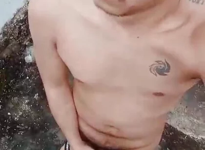 Waiting for Stepdaddy Outdoor! Pinoy Twink Naked Hard Cock, Masturbationa Nd Cumshot