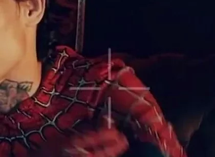 Spider Man Costume. Bottom Boy a Pose. Ass Hole